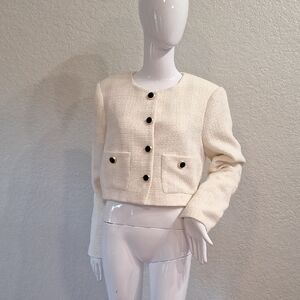 Joie Cropped Tweed Suit Jacket